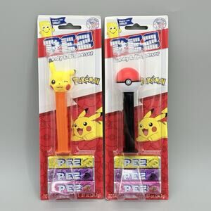 Pokemon Pokeball & Pikachu PEZ Candy Dispensers Sealed Lot of 2